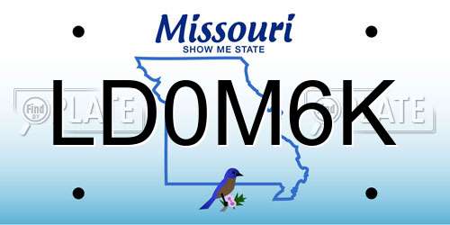 LD0M6K Missouri License Plate