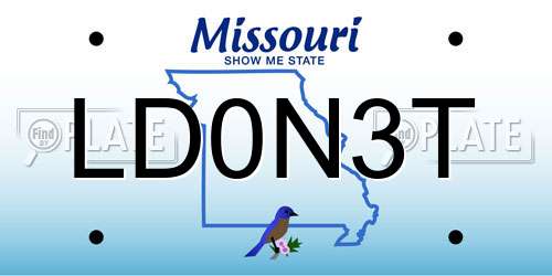 LD0N3T Missouri License Plate