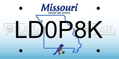 LD0P8K Missouri License Plate