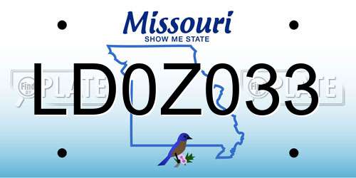 LD0Z033 Missouri License Plate