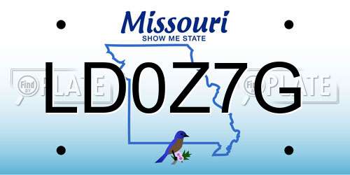 LD0Z7G Missouri License Plate