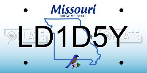 LD1D5Y Missouri License Plate