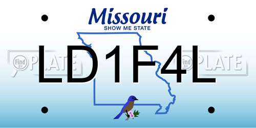 LD1F4L Missouri License Plate