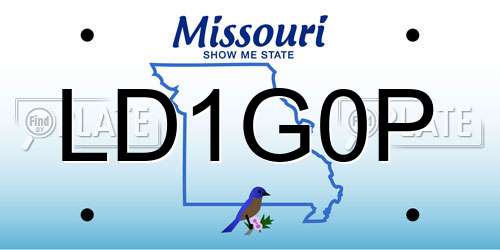 LD1G0P Missouri License Plate