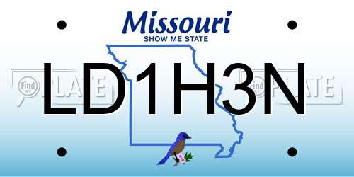 LD1H3N Missouri License Plate