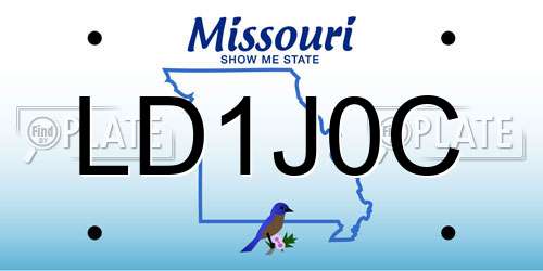 LD1J0C Missouri License Plate