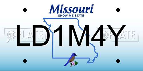 LD1M4Y Missouri License Plate