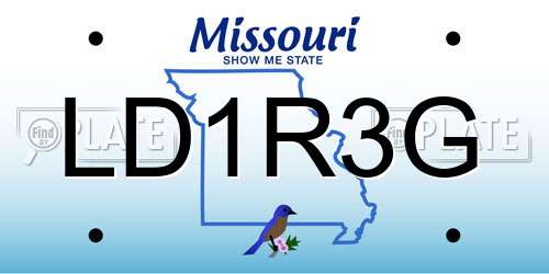 LD1R3G Missouri License Plate