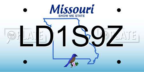 LD1S9Z Missouri License Plate