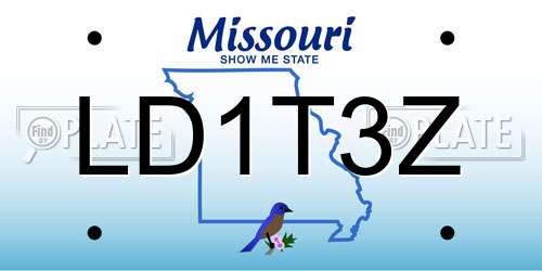 LD1T3Z Missouri License Plate