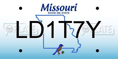 LD1T7Y Missouri License Plate