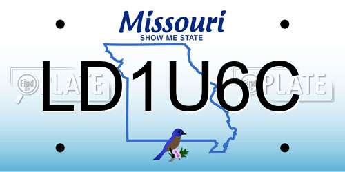 LD1U6C Missouri License Plate