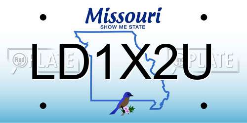 LD1X2U Missouri License Plate