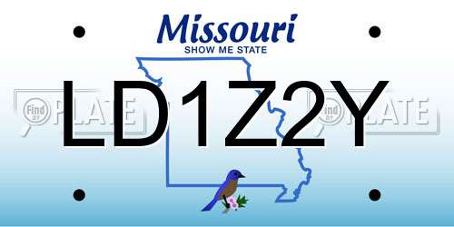 LD1Z2Y Missouri License Plate