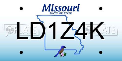 LD1Z4K Missouri License Plate