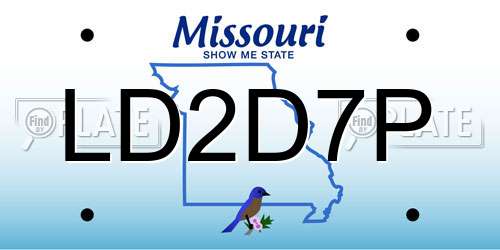 LD2D7P Missouri License Plate