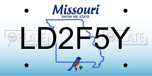 LD2F5Y Missouri License Plate