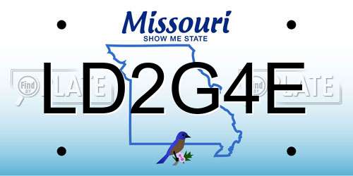 LD2G4E Missouri License Plate