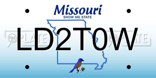 LD2T0W Missouri License Plate