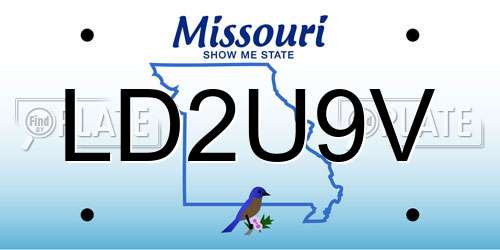 LD2U9V Missouri License Plate