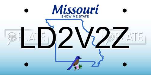 LD2V2Z Missouri License Plate
