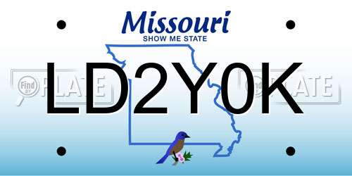 LD2Y0K Missouri License Plate