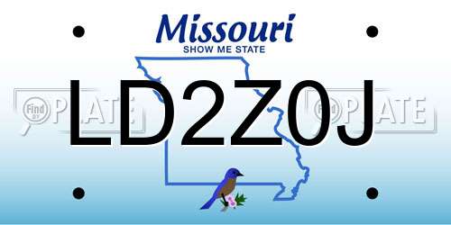 LD2Z0J Missouri License Plate