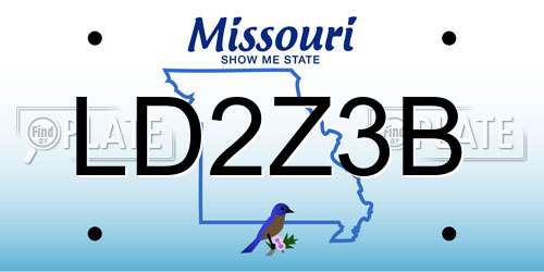LD2Z3B Missouri License Plate