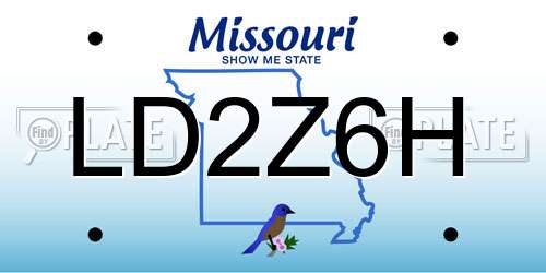 LD2Z6H Missouri License Plate