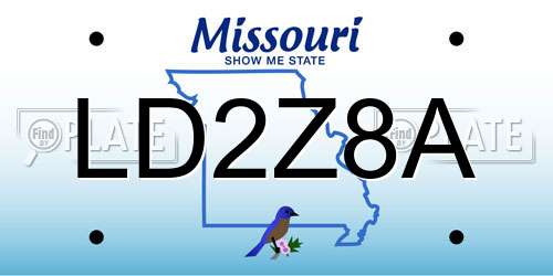 LD2Z8A Missouri License Plate