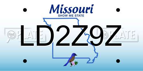 LD2Z9Z Missouri License Plate
