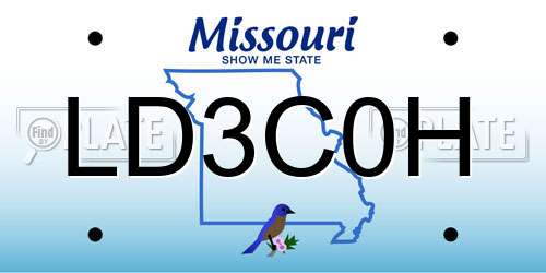 LD3C0H Missouri License Plate
