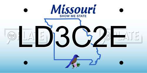 LD3C2E Missouri License Plate