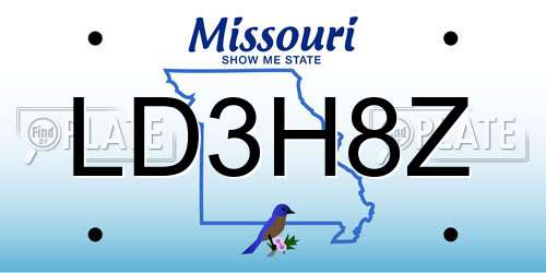 LD3H8Z Missouri License Plate
