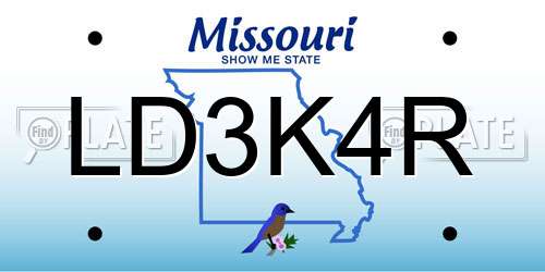 LD3K4R Missouri License Plate