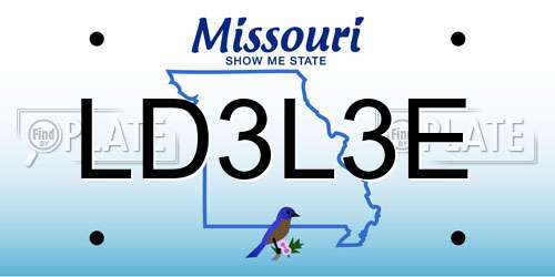 LD3L3E Missouri License Plate