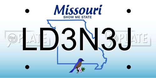 LD3N3J Missouri License Plate
