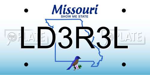 LD3R3L Missouri License Plate