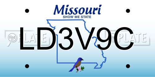 LD3V9C Missouri License Plate