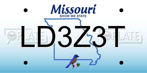 LD3Z3T Missouri License Plate