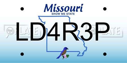 LD4R3P Missouri License Plate