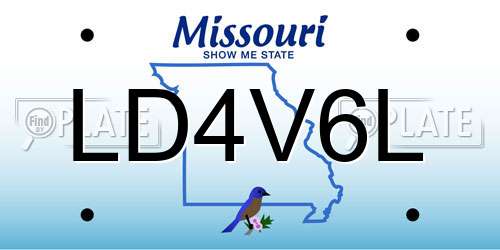 LD4V6L Missouri License Plate