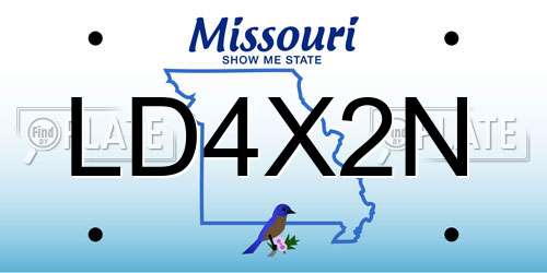 LD4X2N Missouri License Plate