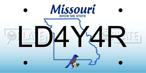 LD4Y4R Missouri License Plate