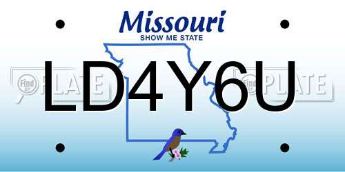 LD4Y6U Missouri License Plate
