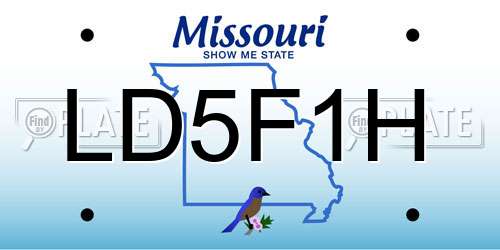 LD5F1H Missouri License Plate