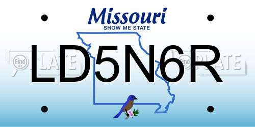 LD5N6R Missouri License Plate