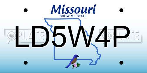 LD5W4P Missouri License Plate