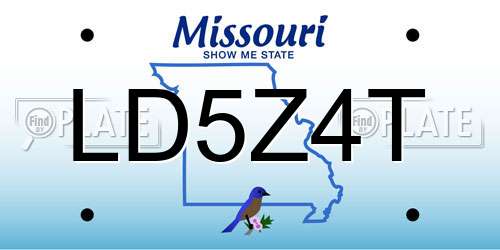LD5Z4T Missouri License Plate