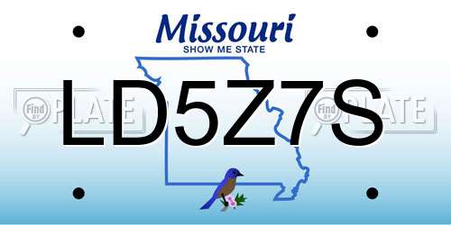 LD5Z7S Missouri License Plate